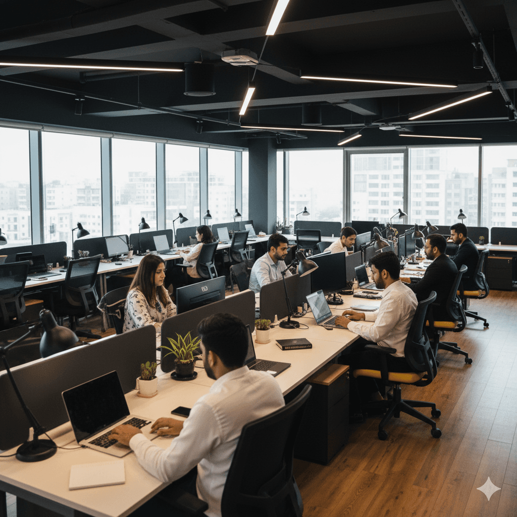 Open‑Plan Coworking Space with Dedicated Desks